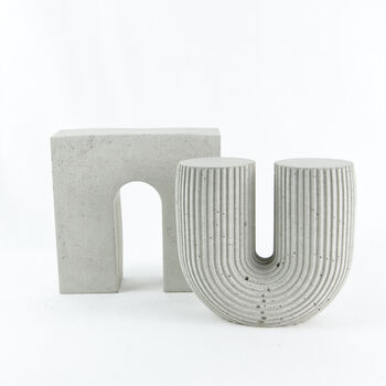 Geometric Concrete Arch Sculpture Bookends, 5 of 8