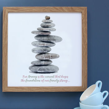 Personalised Pebbles Family Tree Framed Print, 10 of 12