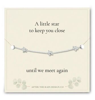 Until We Meet Again Memorial Gift With A Gold Plated Or Silver Plated Star Bracelet And Card, 3 of 6
