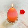 Pink And Orange Egg Shaped Candle, thumbnail 1 of 5