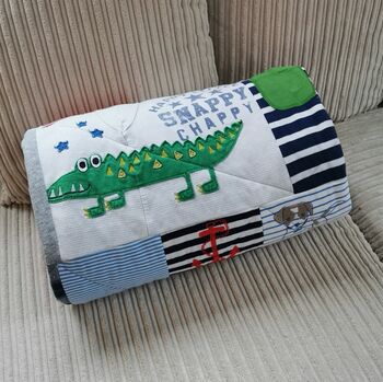 Baby Clothes Blanket, Memory Quilted T Shirt Blanket, Keepsake Patchwork Quilt, Toddler Clothes Quilt, Kids Clothes Quilt, 3 of 11