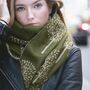 Olive Green Mulberry Tree Of Life Print Scarf, thumbnail 1 of 6