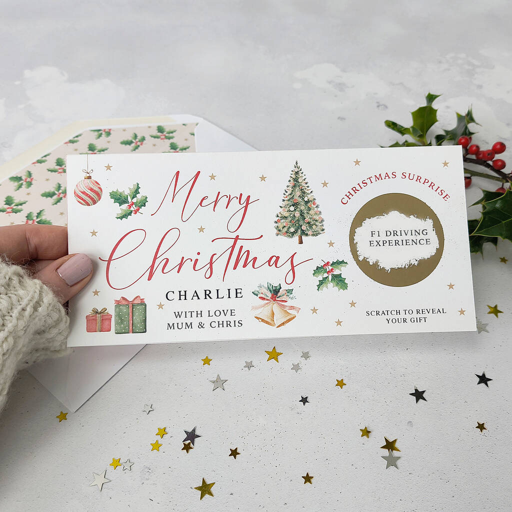 Personalised Christmas Scratch Card Gift Voucher, 1 of 5