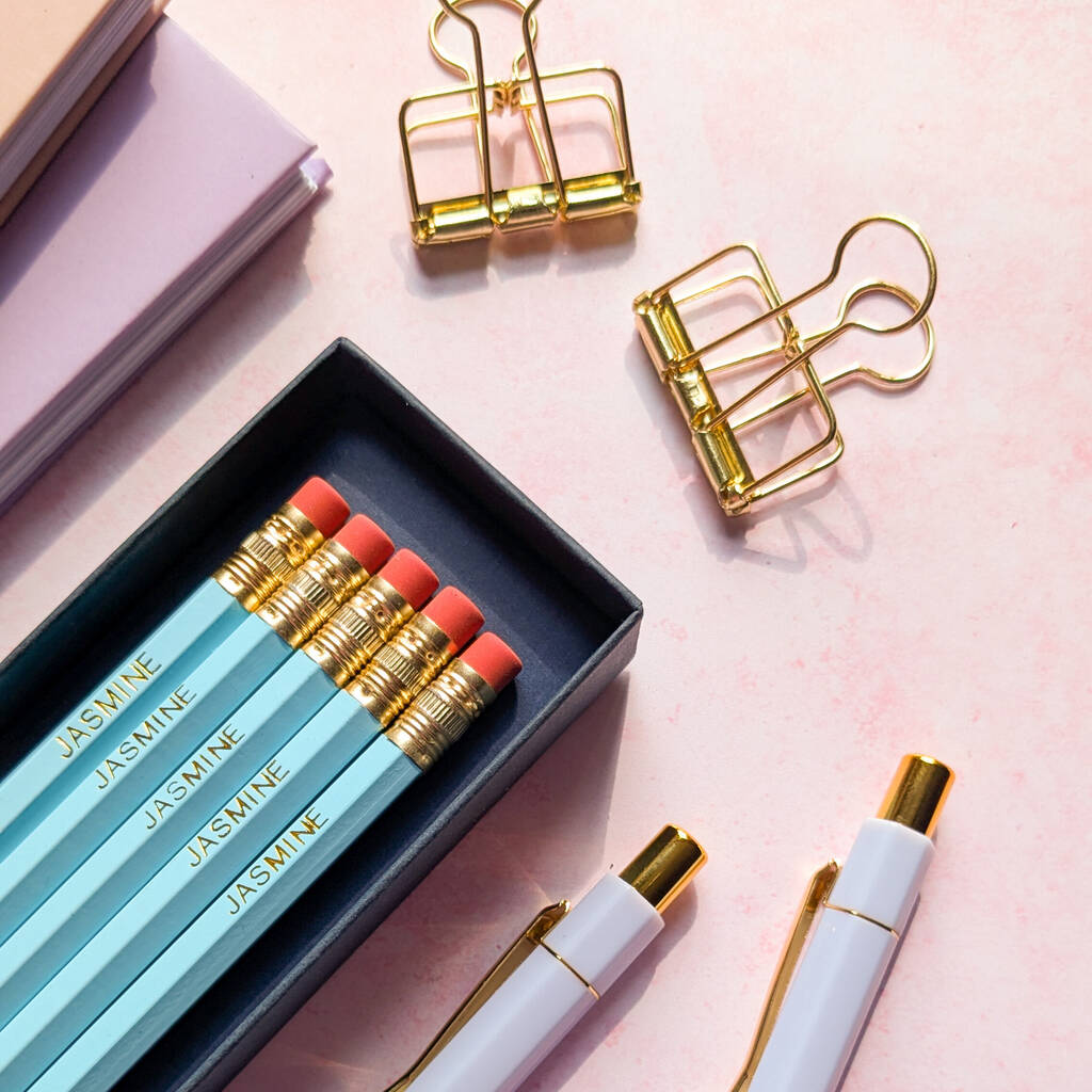 Blue Personalised Pencil Gift Set, 1 of 1