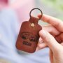 Snowboarding Skiing Personalised Leather Keyring, thumbnail 2 of 4