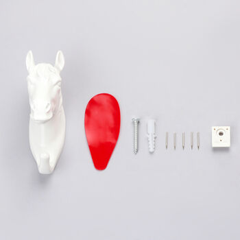 G Decor Ornamental White Animal Heads Resin Wall Hook, 5 of 8