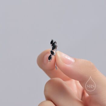 Black Cz Cluster Crawler Earrings, 2 of 11