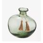 Organic Shaped Glass Vase W/Tassels, thumbnail 1 of 2