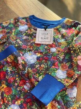 Personalised Children's Jersey Floral Disco P Js, 2 of 2