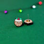 Christmas Pudding Stud Earrings, thumbnail 3 of 3