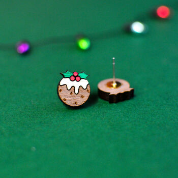 Christmas Pudding Stud Earrings, 3 of 3