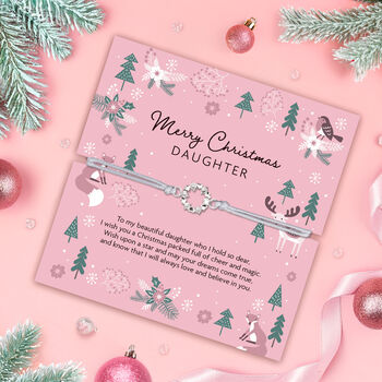 Merry Christmas Daughter Bracelet In White Pouch, 2 of 6