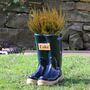 Personalised Blue Welly Boots Garden Planter, thumbnail 3 of 9