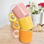 Set Of Three Retro Mug With Flower Handle, thumbnail 1 of 3