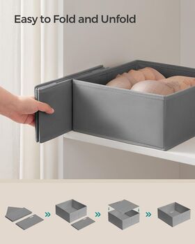 Drawer Organisers Fabric Dresser Dividers Set, 5 of 6