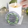Mr And Mrs Wedding Wreath Scented Candle With Lid, thumbnail 1 of 9