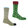Christmas Tree Green And Chevron Quartz Men's Socks, thumbnail 1 of 4