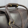 'Oxley' Men's Leather Weekend Holdall Bag In Chestnut, thumbnail 7 of 12