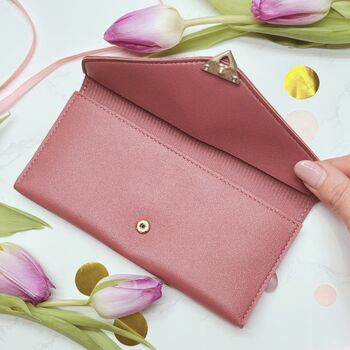 Heart Clasp Long Purse – Pink Or Black Purse Gift For Her, Perfect For Valentine’s And Mother’s Day, 7 of 11