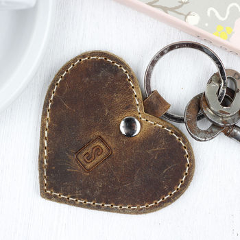Personalised Leather Heart Keyring, 2 of 11