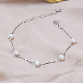 Sterling Silver Freshwater Pearl Bracelet, 7 of 11