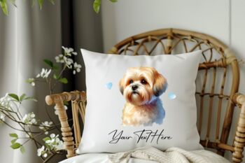 Personalised Shorthaired Lhasa Apso Hearts Cushion Cover Gift, 2 of 2