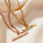 Personalised Textured T Bar Necklace, thumbnail 1 of 10