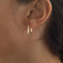 9ct Two Colour Gold U Shape Hoop Earrings, thumbnail 2 of 3