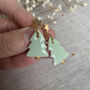 Mint Green Ceramic Christmas Tree Earrings, thumbnail 5 of 6