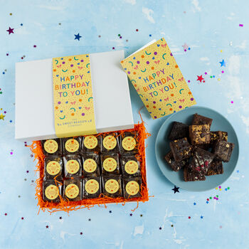 'Happy Birthday Confetti' Vegan Indulgent Brownie Gift, 2 of 3