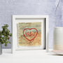 Personalised Embroidered Heart Map Picture, thumbnail 2 of 6