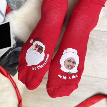 Personalised First Married Christmas Photo Socks, 2 of 3