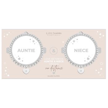 Auntie And Niece Heart Charm Bracelet Set, 3 of 3