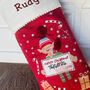 Personalised Elf And Father Christmas Stocking, thumbnail 5 of 5