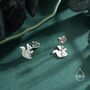 Cute Squirrel Stud Earrings In Sterling Silver, thumbnail 2 of 12