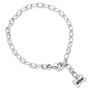 Silver Adjustable Charm Bracelet With Personalised Tag, thumbnail 1 of 10