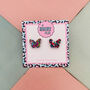 Rainbow Butterfly Glitter Resin Stud Earrings, thumbnail 1 of 4