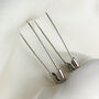 Sterling Silver Safety Pin Drop Earrings, thumbnail 4 of 8