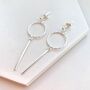 Sterling Silver Geometric Dangly Earrings, thumbnail 1 of 3