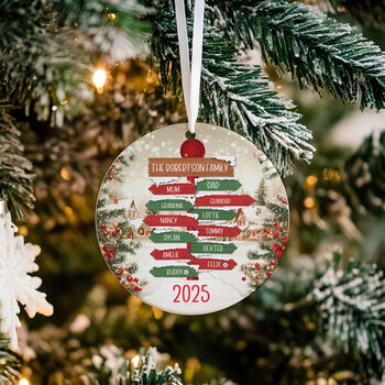 Personalised Family Sign Post Tree Decoration, 3 of 6