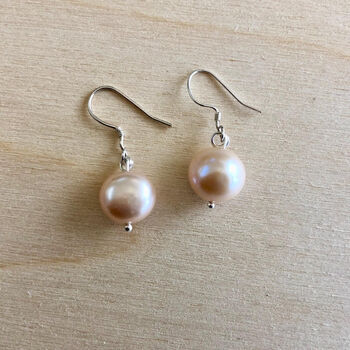 Pearl Earrings On Short Sterling Silver Hooks, 4 of 5