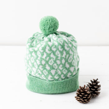 Bright Leopard Knitted Pom Pom Hat, 3 of 11