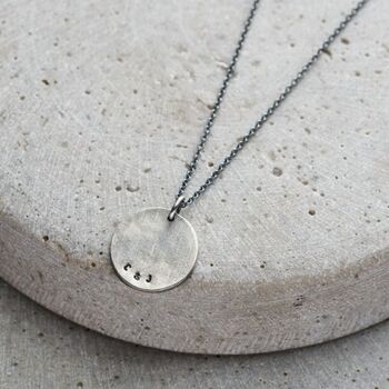 Men's Personalised Textured Disc Necklace, 2 of 5