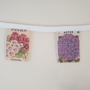 Fabric Summer Flowers Seed Packet Bunting Decoration, 7 of 7