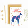 Blue Greyhound Retro Fashion Happy Birthday Card, thumbnail 4 of 4