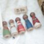 Five Iconic African Queens Wooden Peg Dolls Gift Set, thumbnail 2 of 12