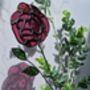 Raspberry Rose Floral Stained Glass Flowers By Post, thumbnail 6 of 7