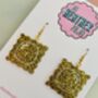 Ravioli Pasta Glitter Earrings / Gift For Foodie / Italian Inspired Jewellery / Fun Accessories, thumbnail 2 of 5