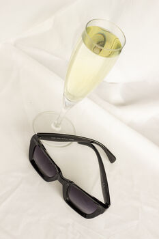 Chunky Bevelled Square Sunglasses In Black, 3 of 3