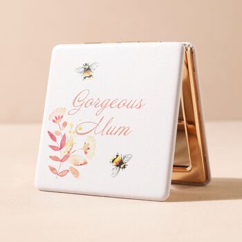 Floral And Bumblebee Mum Compact Mirror, 2 of 3